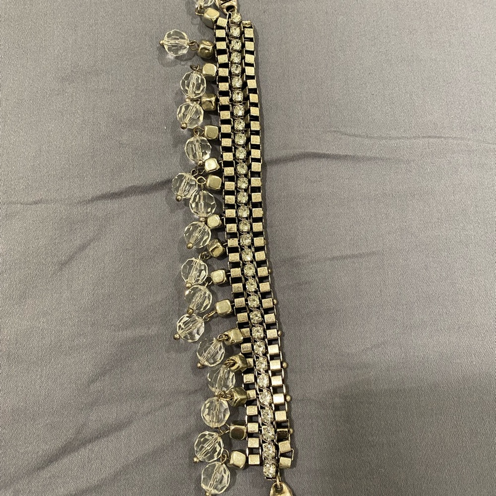 Silver and clear stone/bead bracelet